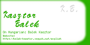 kasztor balek business card
